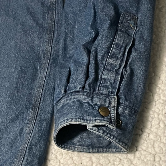 Carhartt denim fleece lined snap front shirt jacket size XL tall vintage - Picture 2 of 13